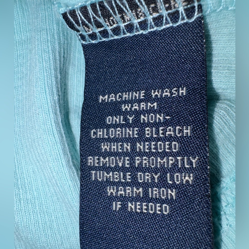 Ralph Lauren Ribbed Tank Top Size M Teal Embroidered Logo - Picture 7 of 7